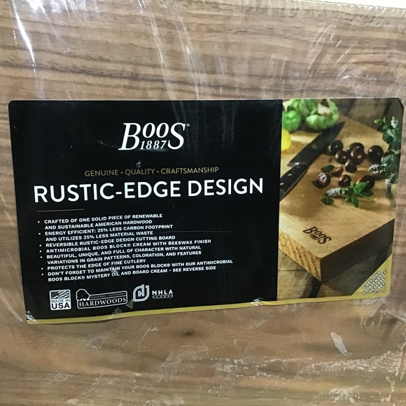 New Boos block cutting board rustic edge mahogany color - Picture 2 of 6